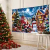 Tela de Fondo Navideña Exclusiva de Venta Caliente Transfronteriza Decoración Fotográfica de Venta Caliente Tela para Colgar Fuente de Escenario para Fiestas
