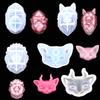 Molde de Silicone Açucarado Transparente para Colagem de Cabeça de Lobo DIY Molde de Decoração para Colagem de Cola de Cabeça de Orangotango Molde de Decoração de Carro de Cabeça de Gato Três Olhos