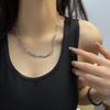Collar con borlas de amor y costura de perlas, diseño de nicho femenino, estilo europeo y americano, estilo frío, collar de doble capa apilado.