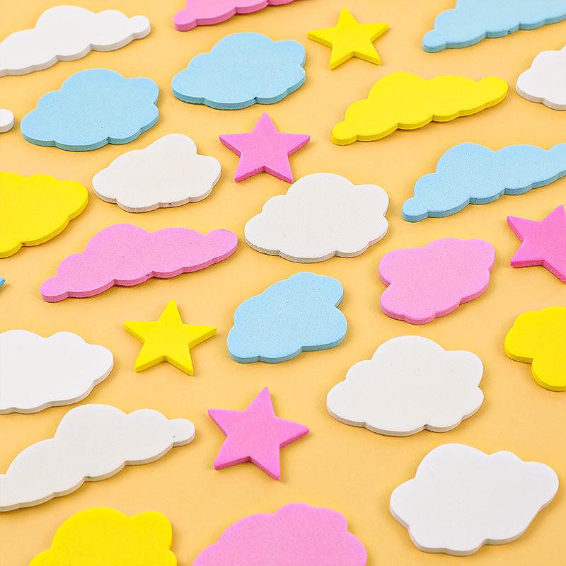 蛋糕装饰立体白色云朵插牌白云星星月亮五角星甜品台派对装饰插件