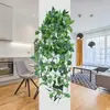 Colgante de pared de planta verde artificial Amazon transfronterizo decoración del hogar planta verde falsa pothos adorno de hoja de vid planta artificial