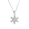 Beixi Bisutería de Plata Plata de Ley S925 Collar Completo de Diamante Copo de Nieve Colgante Navideño Fresco y de Moda Joyería Sencilla para el Cuello