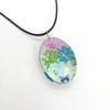Planta DIY Criativa Pingente Personalizado Colar Oval Feminino Três Cores Gipsofila Joia Esférica de Vidro Feita à Mão