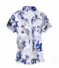 Camisa europea de manga corta para hombre, nueva, con estampado floral hawaiano casual, unisex, estampado digital