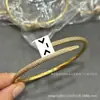 Pulsera de uñas V dorada de alta gama, diseño clásico elástico grueso y delgado, unisex, chapada gruesa en oro rosa de 18 quilates, pulsera de lujo ligero para parejas, al por mayor