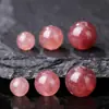 Cristal de Fresa Rojo Natural Pulsera de Cuentas Hecha a Mano DIY Accesorios de Joyería Colgante Cuentas Redondas Semiacabadas Cuentas Sueltas Venta al por Mayor