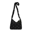 Bolsa de grande capacidade feminina 2024 novo estilo coreano nicho viajante arco faculdade estudante classe bolsa de ombro bolsa crossbody