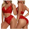 Vermelho AliExpress Europa e Estados Unidos ponto novo conjunto divertido renda três pontos fabricantes de roupa íntima sexy atacado