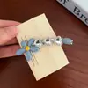 Presilha Jacaré Flor Doce Coração de Strass Presilha de Cabelo Princesa Franja Lateral Cabelo Leve Cartão de Cabelo Feito à Mão Estilo Coreano Estilo ins