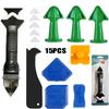 Blister 15 peças de bico de silicone daub 3 em 1 raspador de metal raspador selo calafetação janela ferramenta de costura beleza