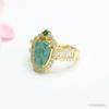 Anel de Jade Folha de Gelo Grau A Natural Guan Yu Anel de Jade Azul Folha de Água para Mulheres Atacado S4050903L