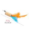 Suprimentos para animais de estimação brinquedo para gato vara para provocar gato cabeça de reposição de pena listra colorida espinho DIY vara de pescar interativa para gato fábrica em estoque