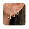 Pendientes de mujer de temperamento alto con incrustaciones de circonitas de moda con baño de latón y oro real transfronterizo de Europa y Estados Unidos