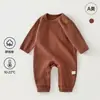 Roupas de Bebê para Primavera e Outono, Macacão Elástico, Macacão de Bebê, Pijama de Manga Longa com Ar Condicionado, Macacão de Algodão Puro Macio com Fleece para Engatinhar Classe A