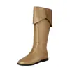 Botas altas de estilo británico para comercio exterior, botas altas de caña alta para mujer de talla grande, dropshipping transfronterizo D5-7