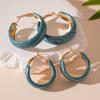 Pendientes Circulares Amplios con Degradado de Goteo de Aceite Vintage, Estilo Geométrico Moderno y Sencillo, Pendientes de Nicho de Alta Gama para Mujeres