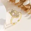 Anillo de Zirconia Europeo y Americano Transfronterizo para Mujer Calavera de Halloween Anillo Ajustable Lujo Ligero y de Gama Alta