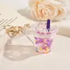 Taza de té de leche iceberg de cristal botella flotante llavero luminoso taza de té de leche creativa colgante para mochila muñeca regalo venta al por mayor