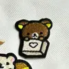 Patch de Bordado Cartoon Autoadesivo Animal Urso Patch para Roupa para Costura Manual Fácil Patch Mágico DIY