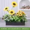 [Girassol A60] Caixa de Flores de Planta Simulada Planta Verde Sala de Estar Plástico Flor Artificial Sala de Estar Varanda Decoração Interna e Externa