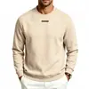 Bestseller de outono estilo americano da Amazon 2026, moletom casual de gola careca, cor sólida, peso pesado, com forro de fleece, para o dia a dia