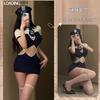 Shuoyao uniforme sexy mujer policía sexy tirante hueco Mono de marinero azul marino traje de tentación 270