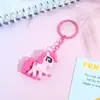 Llavero de Dibujo Animado Pony Polly Unicornio Lindo Llavero de Llave de Coche Caballo Arcoíris Colgante para Bolso de Hombre y Mujer Regalo