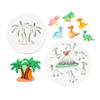 Decoración de Dinosaurio de Dibujos Animados, Palmera de Coco, Epoxi para Pastel Fondant, Chocolate, Molde de Silicona, Molde para Galletas de Horneado DIY