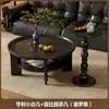 Mesa de centro de madera maciza estilo francés, mesa de té redonda para espacios pequeños, muebles para el hogar estilo antiguo chino, sala de estar estilo americano retro Ruby