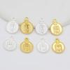 Colgante Pequeño de Ábaco con Carácter de Fortuna de Oro Real Chapado en Oro de 18 Quilates para Joyería DIY, Dijes Pequeños, Aretes, Colgantes para Orejas, Pulseras, Collares D105