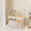Caixa organizadora de cosméticos, prateleira para penteadeira, lavatório de banheiro, bancada de banheiro, suporte organizador para batom e produtos de skincare