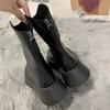 Primavera y Otoño Nuevos Botines Martin Versátiles de Celebridad de Internet para Mujer 2025 Plataforma Suela Gruesa Cremallera Trasera Botines Cortos Ajustados Tendencia INS