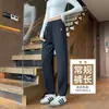Calça de moletom forrada com fleece feminina para outono e inverno, comprimento no tornozelo, adequada para figuras petite, pode ser usada como roupa externa, calça de algodão espessa para clima frio, calça casual