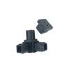 Conector de tubo cuadrado bidireccional de 25 mm, accesorios de barandilla, conexión de aleación de aluminio, ventana flotante unidireccional de plástico, conexión de plástico de tres vías
