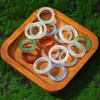 Anillo de Banda de Ágata Natural, Anillo de Banda para Correr de Mano, Anillo de Banda de Calcedonia de Jade, Joyería al por Mayor de Moda