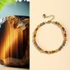 Cristal Amarillo Natural Torre Ojo de Tigre Anillo Pulsera Collar Juego de Tres Piezas para Mujer de Pulsera de Obsidiana Joyería
