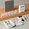 Painel de Tomada e Interruptor Cinza Elétrico Internacional Ultrafino para Uso Doméstico, Instalação Embutida, Tipo 86, Interruptor Simples/Duplo, Multi-Controle, Núcleo de Cerâmica, Cinco Furos