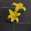 Impressão 3D Simulada Flor de Lírio de 2 Cabeças Artificial Decoração de Casamento Conjunto de Hotel Decoração de Sala de Estar em Casa Estrada para Fotografia