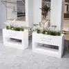 Combinación de Maceteros de Acero Inoxidable para Exteriores para Cafeterías, Hoteles, Portaflores Municipales para Exteriores y Oficinas de Venta de Inmuebles con Canaletas de Hierro para Flores