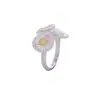 Anel de Flor Prata Estilo Fever Feminino Design de Nicho Luxo Leve Sensação de Alto Padrão Margarida Novo Verão Coreia do Sul Ins