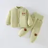 Jingqi Conjunto de Ropa Acolchada de Otoño para Bebé Ropa Cálida de Otoño e Invierno para Bebé Pantalones de Otoño Ropa de Casa Dividida para Niños