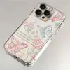 BB9 Capa para Celular Esboço Borboleta Maçã 17PROMAX iPhone16/15/14 Case Espacial Transparente Modelo Anti-queda