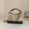 Bolso cubo retro estilo Chanel transfronterizo, nuevo bolso de mano acolchado de moda para mujer, bolso de hombro cruzado hobo de gran capacidad