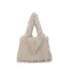 2025 Bolso de Mano Grande Nuevo Transfronterizo con Borlas para Mujer Bolso Tote Peludo Simple Versátil de Moda Bolso de Axila