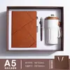 Caderno com logo personalizado, conjunto de caixa de presente para caderno espesso, diário para reuniões de negócios, bloco de notas A5 com capa de couro macio atacado