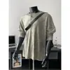 Novos Tops Masculinos para a Primavera de 2026 com Textura Floral Única, Ombro Caído Relaxado, Mangas Longas, Camisa Básica Casual Plus Size