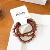 Elástico de cabelo, estilo floresta, de fada, em rede, elástico de cabelo feminino, elegante, alto (alto valor de aparência), elástico de cabelo, elástico de borracha, alta elasticidade, não danifica o cabelo, capa de couro