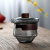 Tampa de vidro Tigela de chá Xícara de chá resistente ao calor Anti-escaldamento Tigela de três talentos Tigela de chá única Grande Kung Fu Tea Set Tea Bowl com tampa