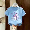 Verano 2026 Nuevo Top con Estampado de Dibujos Animados para Niños Ropa de Verano para Niña Capa Base Camiseta de Manga Corta 100% Algodón para Niña