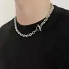 Collar Cubano de Acero de Titanio con Hebilla OT para Hombres y Mujeres, Moderno y Genial, Cadena para el Cuello que no se Desvanece, Cadena para Clavícula Versátil y a la Moda, Disponible en Stock Transfronterizo